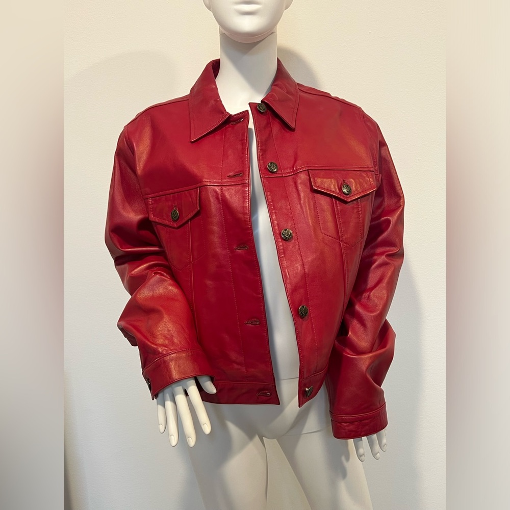 Jones New York Red Leather Jacket